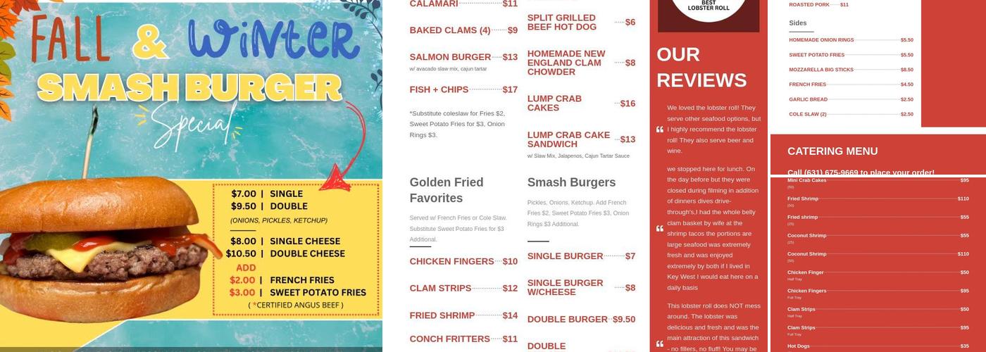 DJ'S Clam Shack Stony Brook Menu