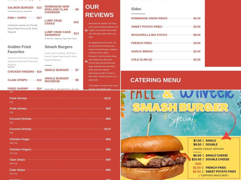 DJ'S Clam Shack Stony Brook Menu