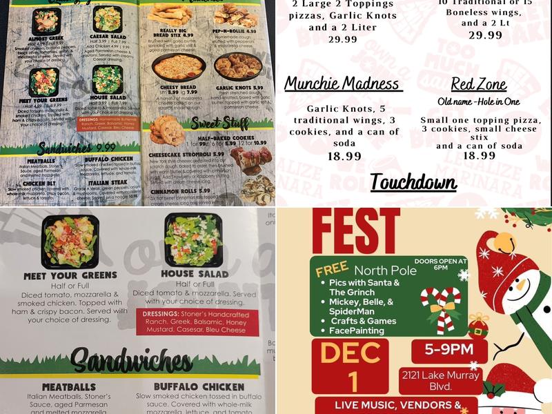 Stoners Pizza Joint Harbison/Irmo Menu