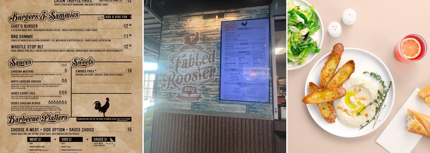 The Fabled Rooster Menu