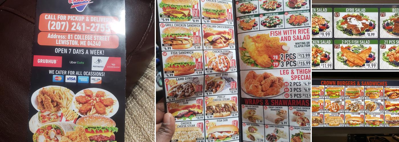 Crown Fried Chicken & Kebab Menu