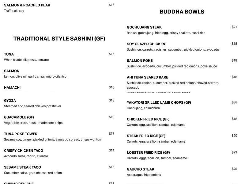 E+O Kitchen - The Banks Menu