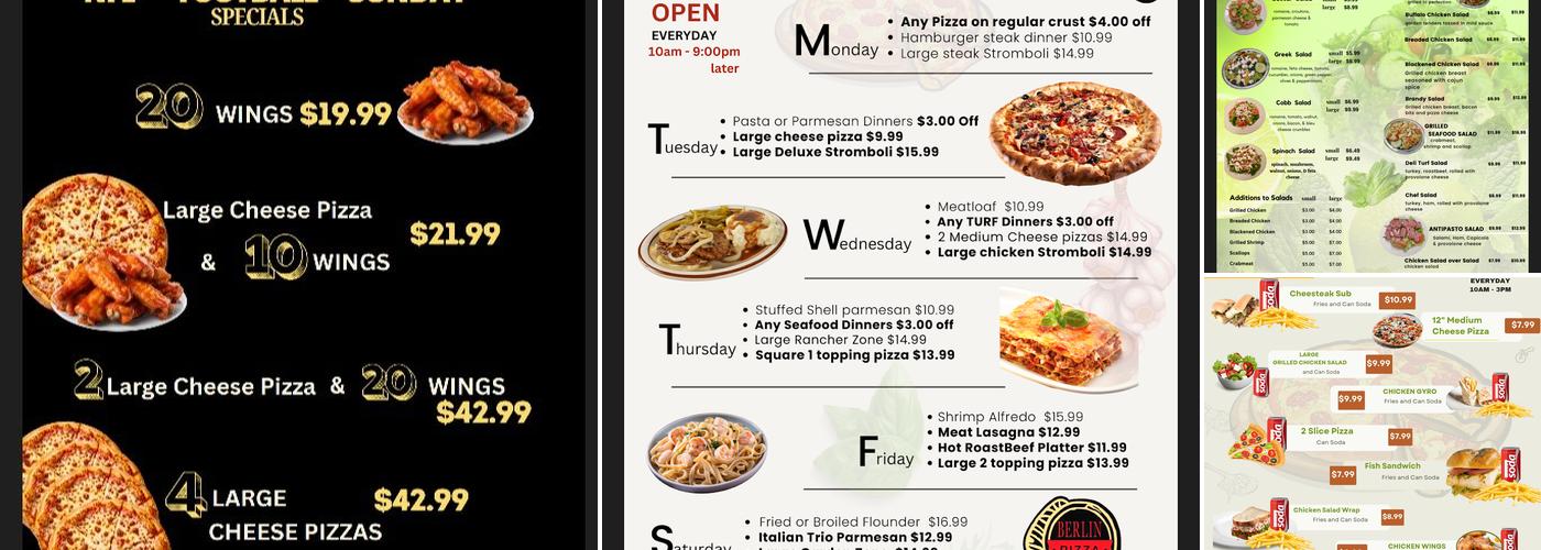 Berlin Pizza Menu