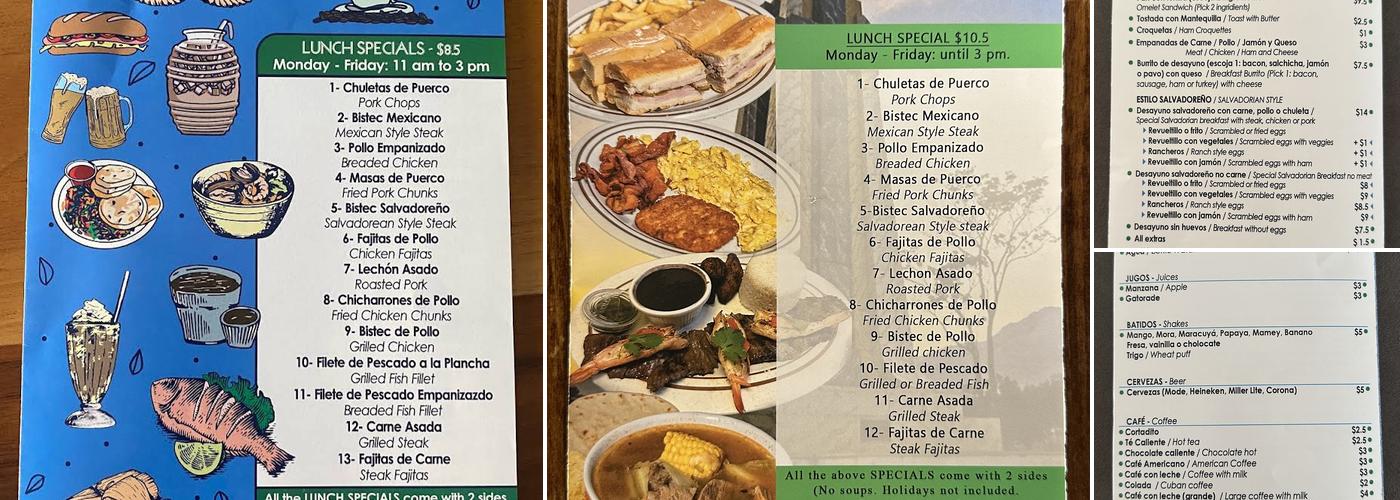 Cuscatleco cafe Menu