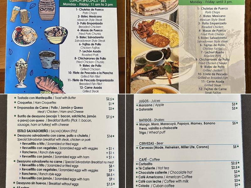 Cuscatleco cafe Menu