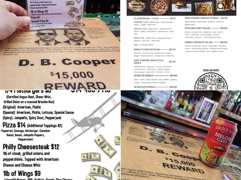 DB Cooper's Safe House Menu