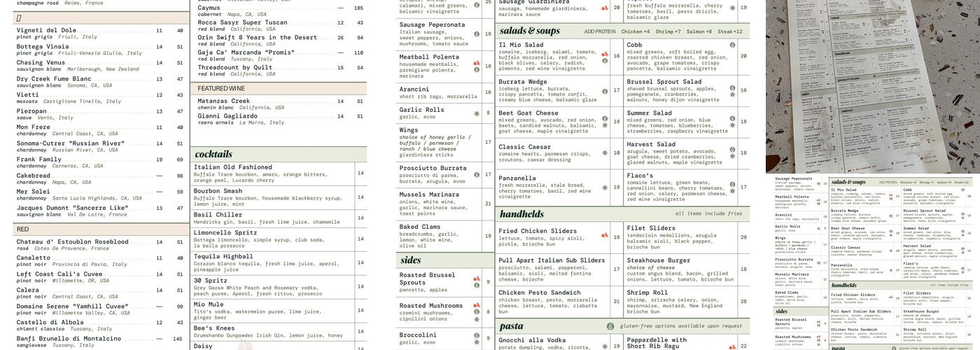 IL Mio Italian Restaurant Menu