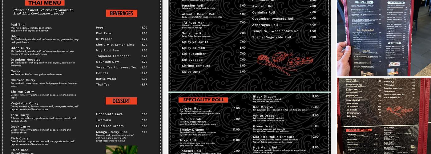 Tokyo Thai Sushi Hibachi Menu