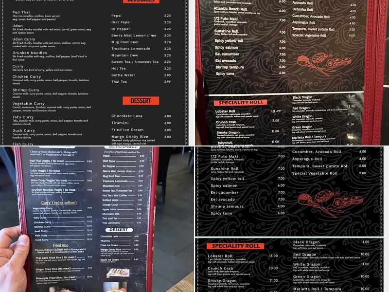 Tokyo Thai Sushi Hibachi Menu