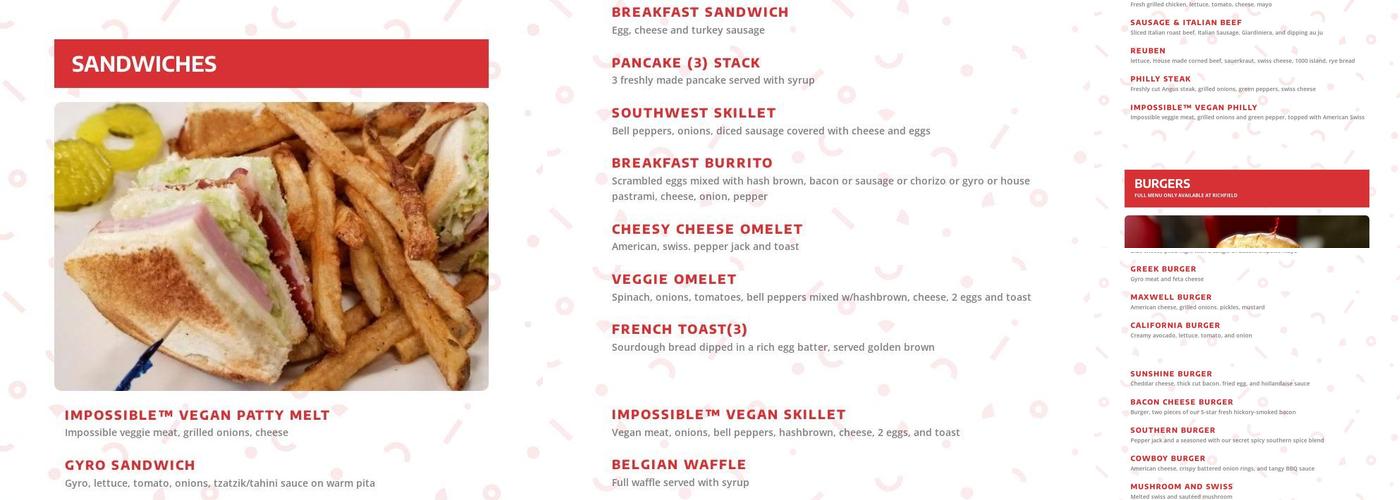 Flynn’s Eats Menu