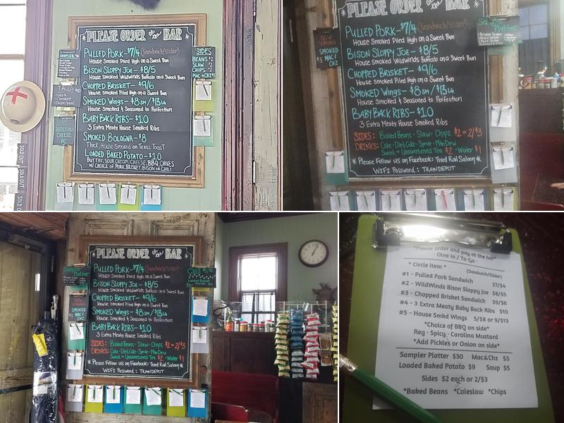 THIRD RAIL SALOON Menu