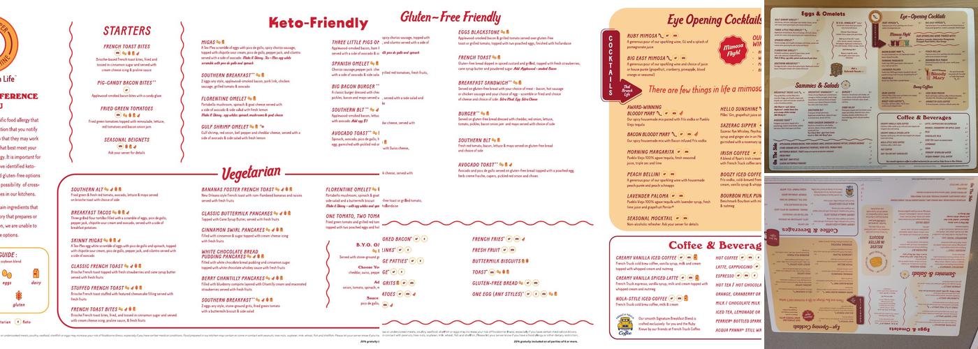 Ruby Sunshine Menu