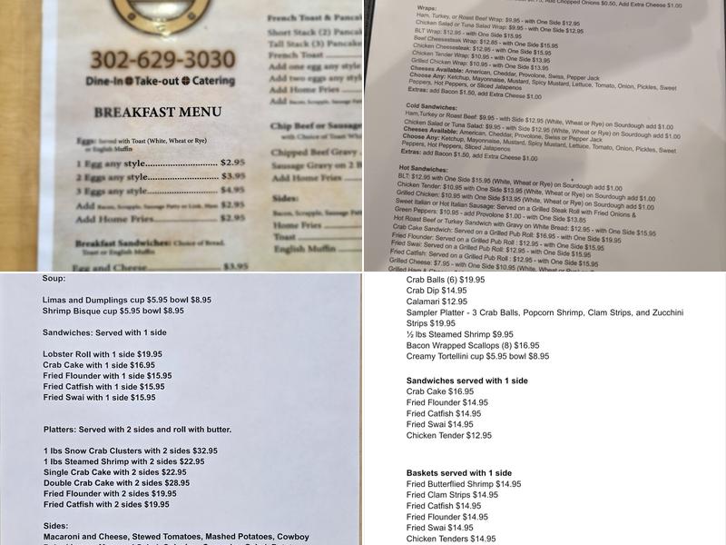 C and C's Country Kitchen Menu