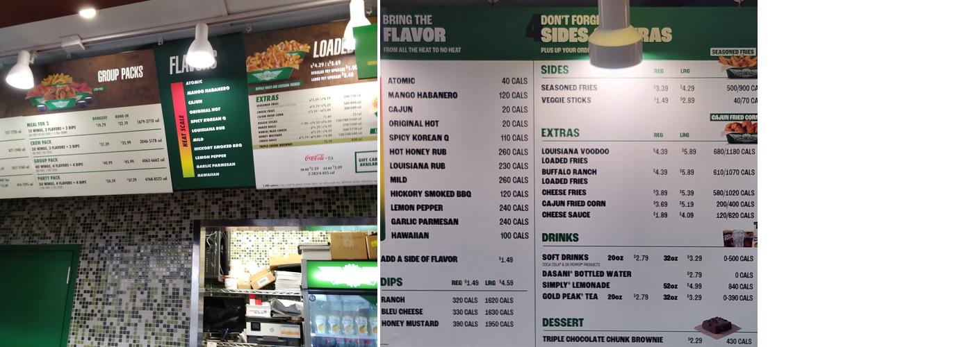 Wingstop Menu