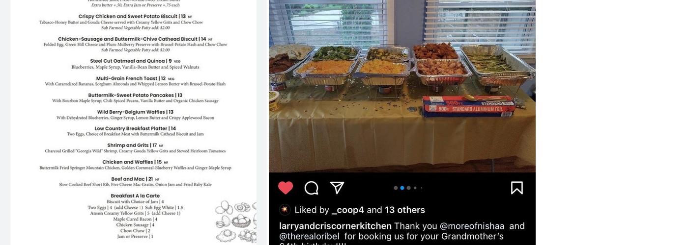 Larry And Cris Corner Kitchen Menu