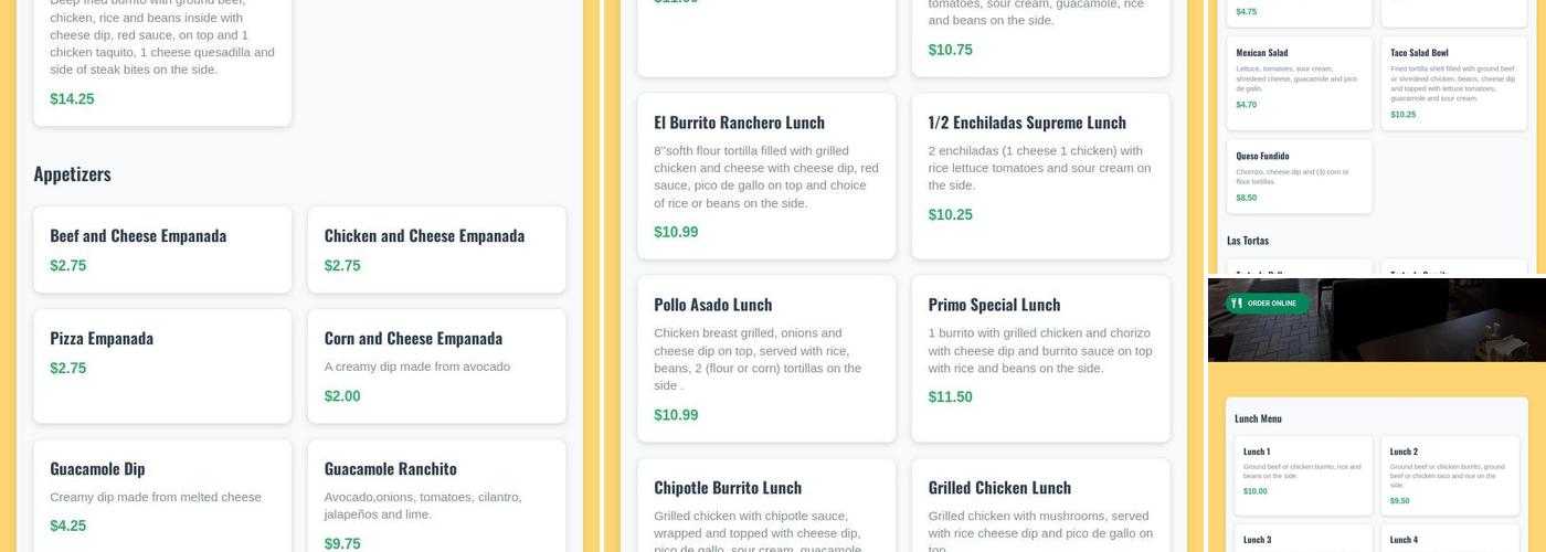 Mi Ranchito Menu