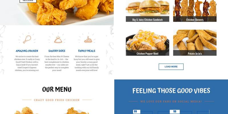 Cooper's Express Menu