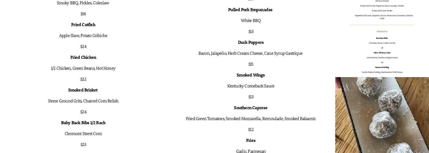 The Kitchen Table Menu