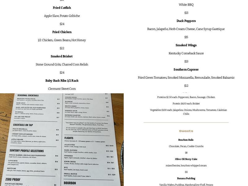 The Kitchen Table Menu