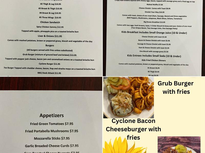 Grub and Chug Menu