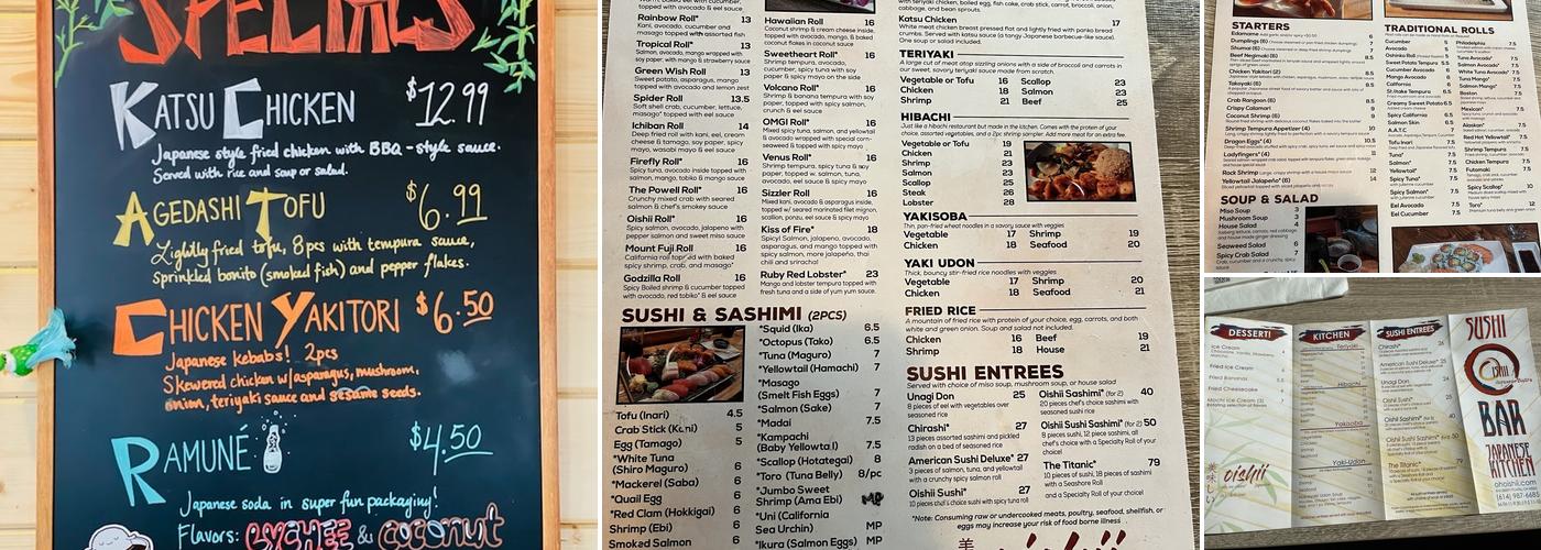 Oishii Japanese Bistro Menu
