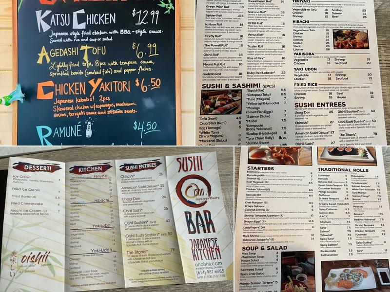 Oishii Japanese Bistro Menu