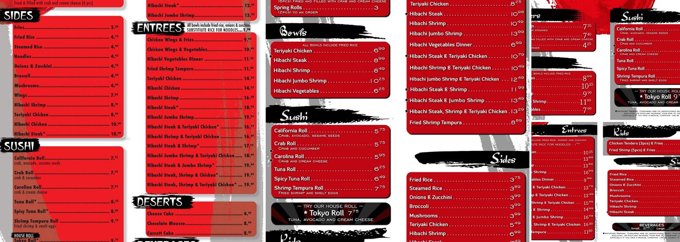 Tokyo Express Grill Menu