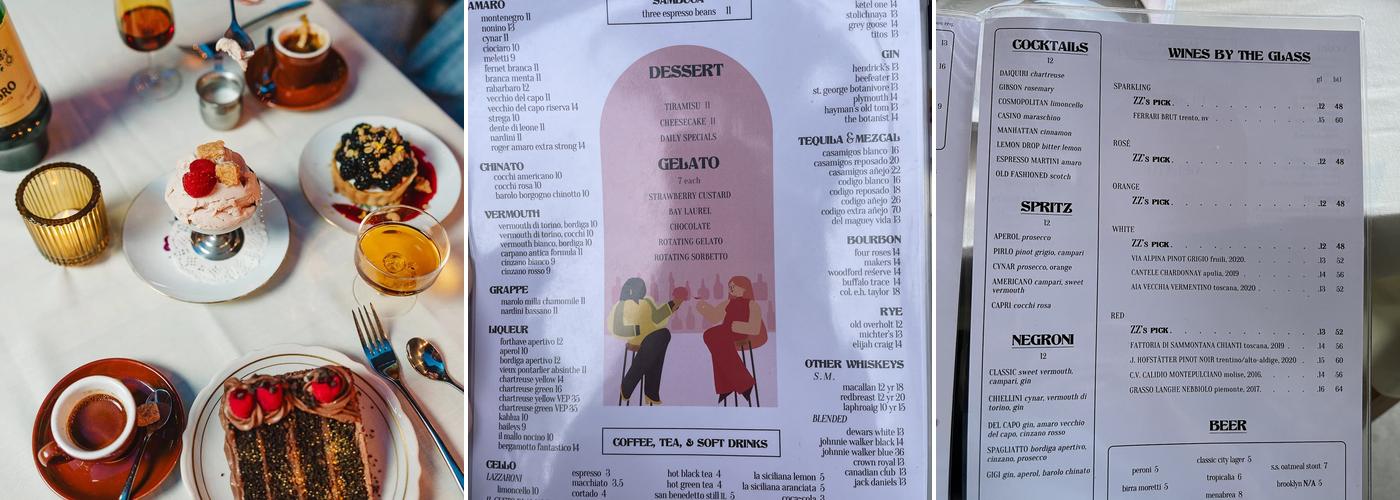 ZZ & Simone's Menu
