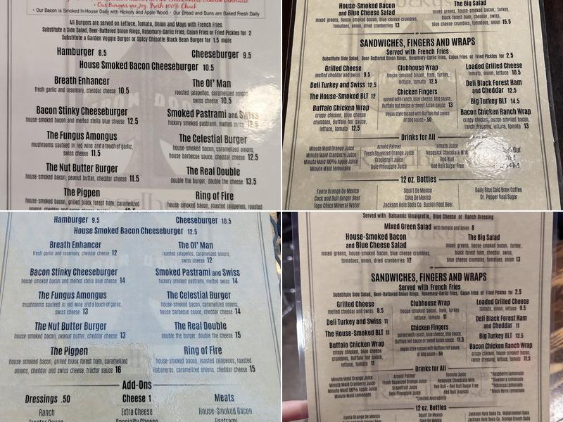 Lucky's Iron Door Roadhouse Menu