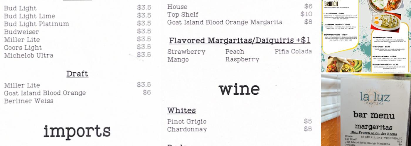 CANTINA LA LUZ Menu