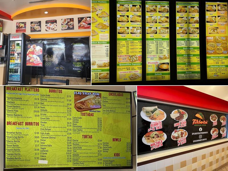 Filiberto's Promenade at Casa Grande Menu