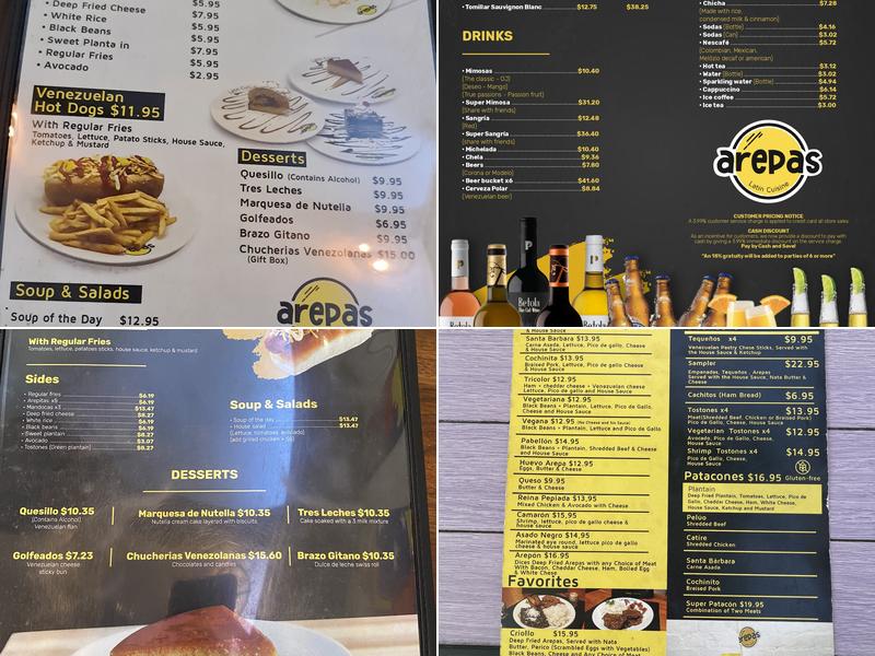 Arepas Latin Cuisine - San Jose Menu