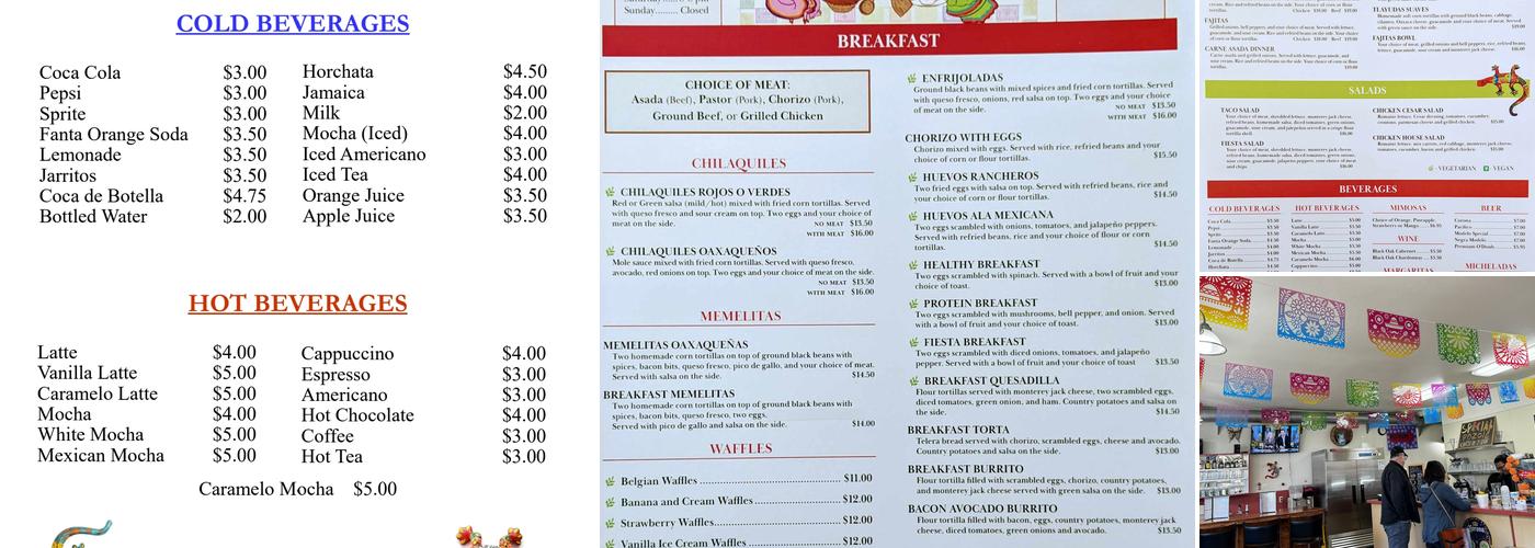 Cocina Oaxaqueña Menu