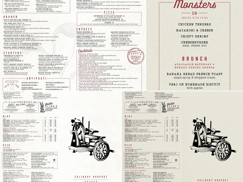 Culinary Dropout Menu