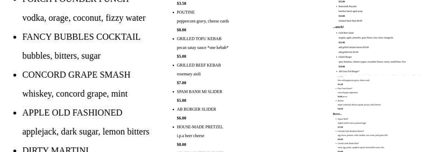 Apple Blossom Menu