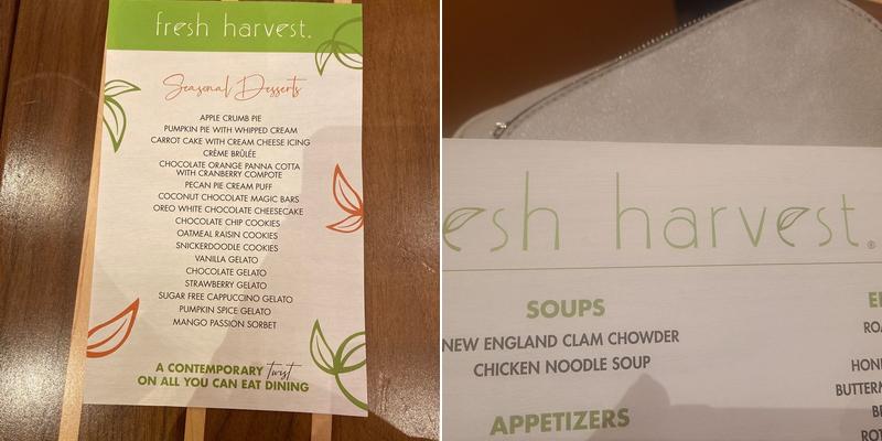 Fresh Harvest Menu