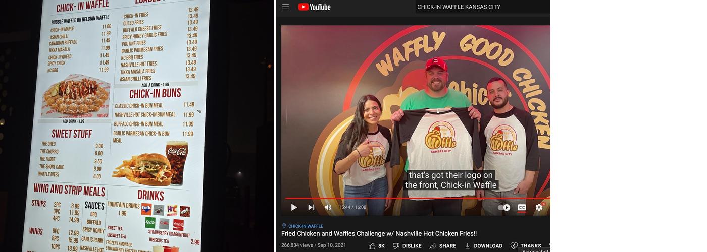 Chick-In Waffle Menu