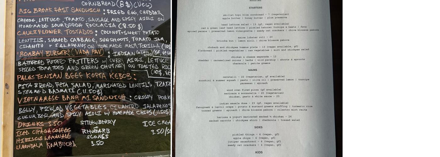 Nourish LLC Menu