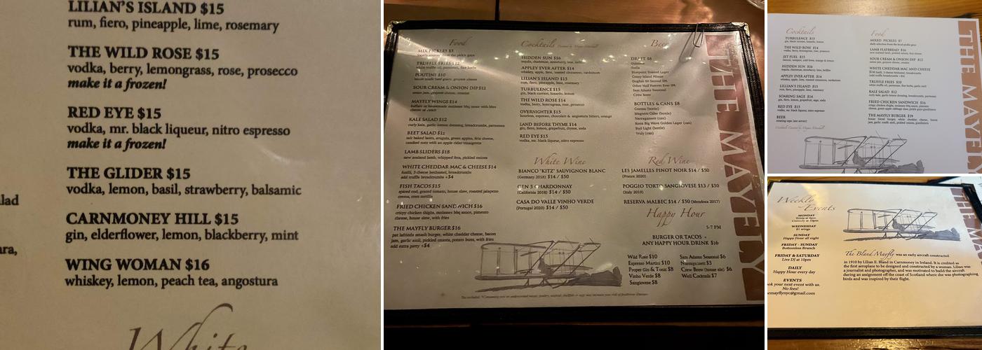 The Mayfly Menu