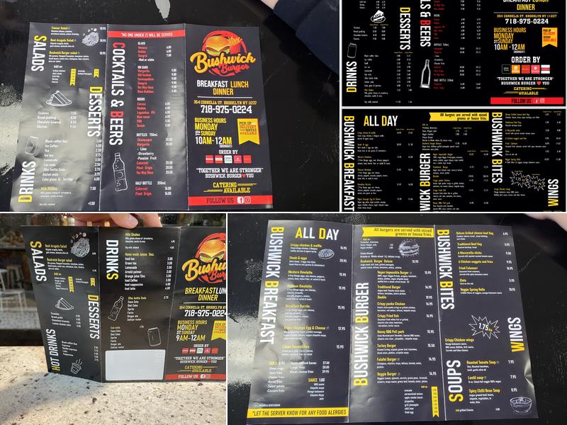 Bushwick Burger Co. Menu