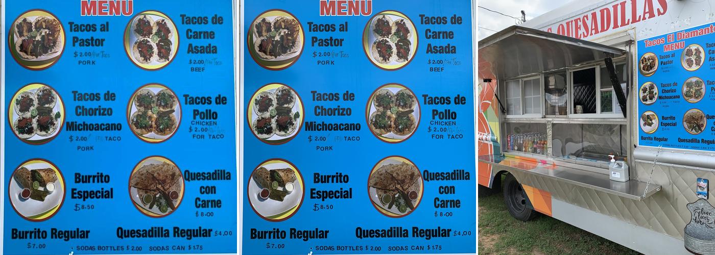 Tacos El Diamante Menu