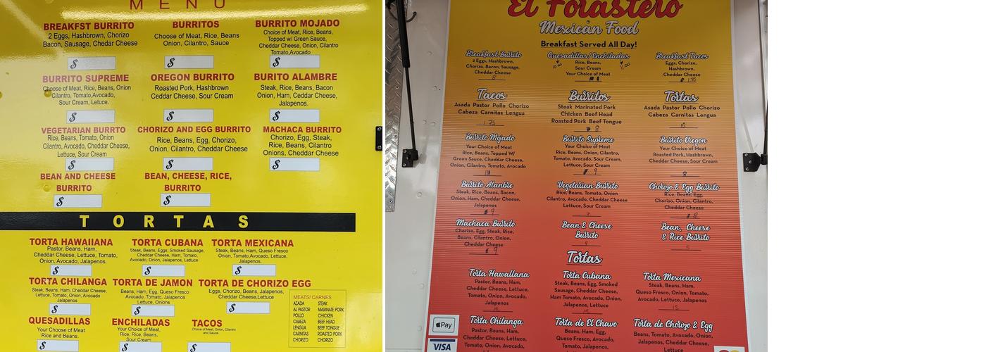 Forastero Menu