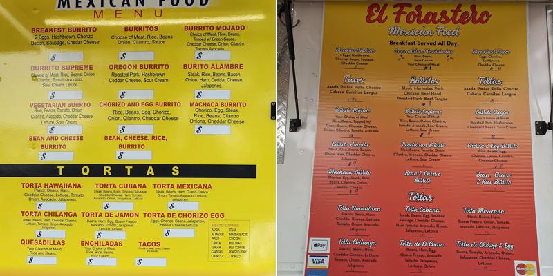 Forastero Menu