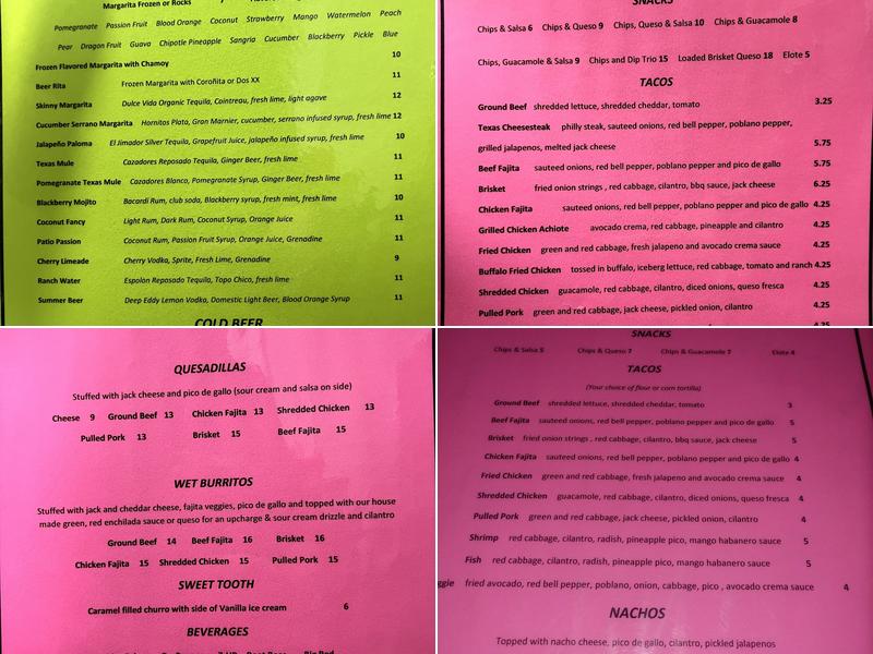 Taco Dive Menu