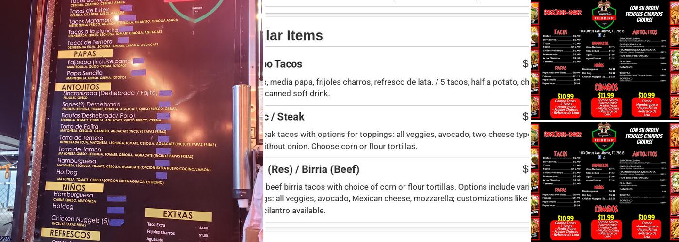 Taqueria Chirrinos Menu
