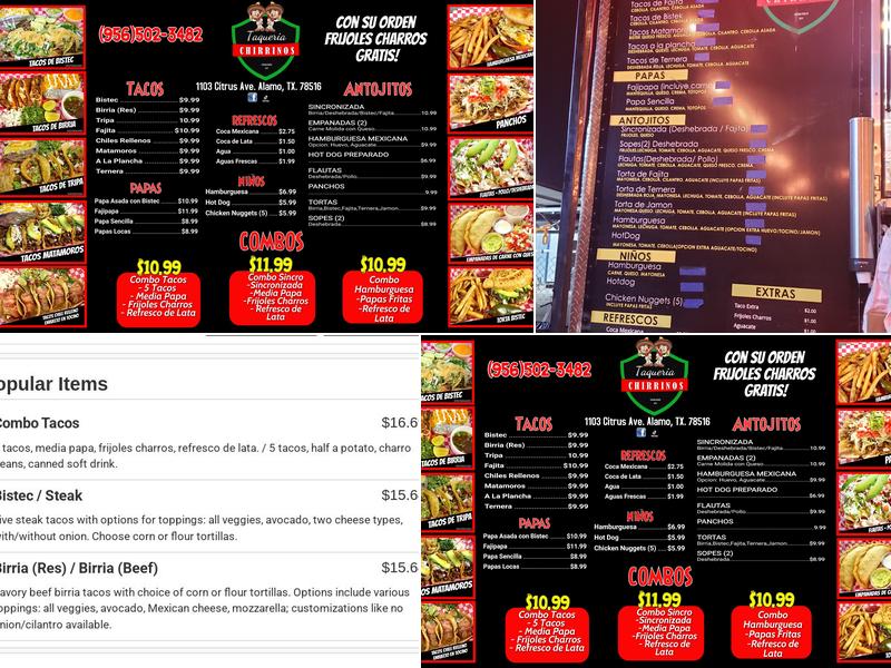 Taqueria Chirrinos Menu