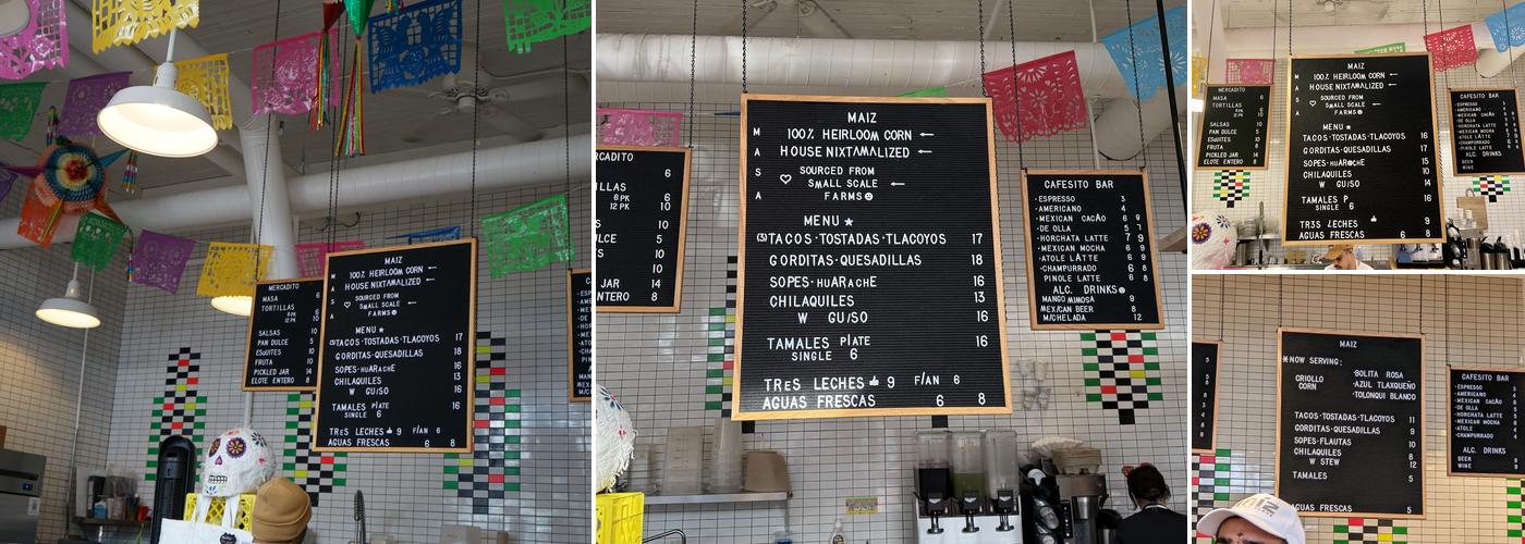 maíz Menu