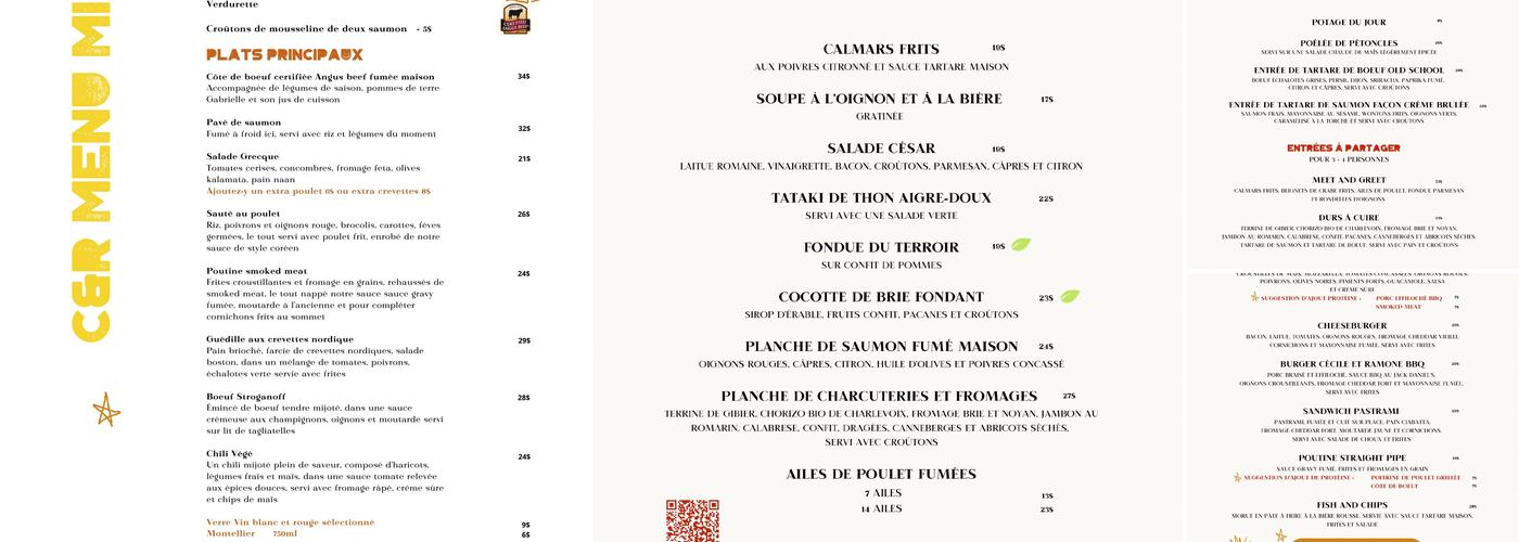 Cecile et Ramone Menu