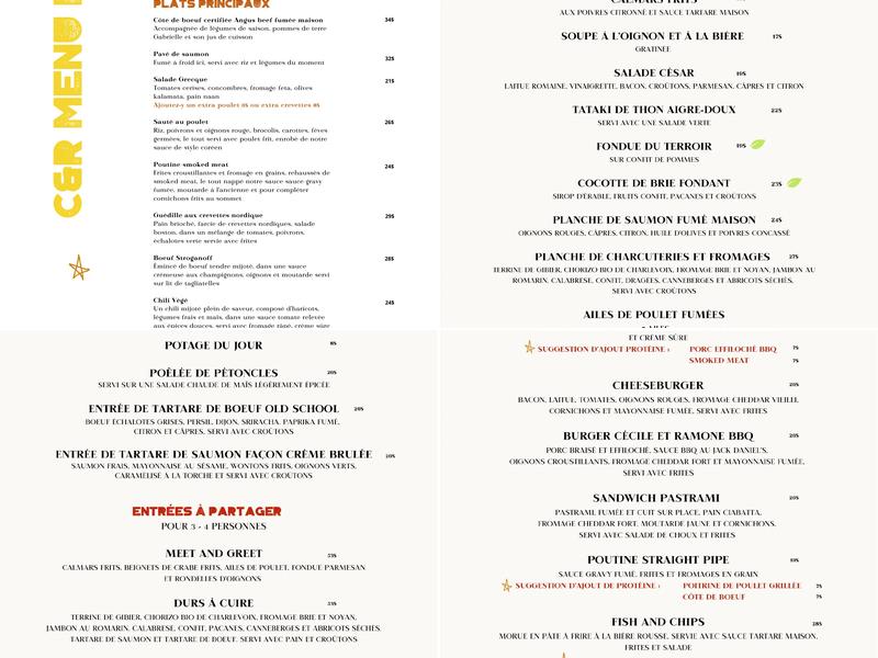 Cecile et Ramone Menu