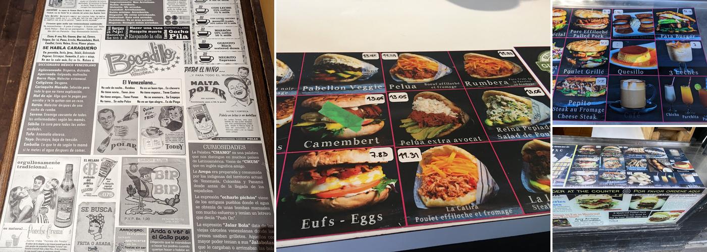 Bocadillo Menu